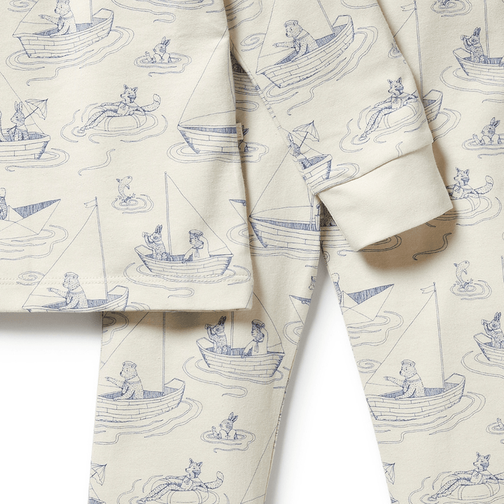 Close-Up-Of-Wilson-And-Frenchy-Organic-Long-Sleeved-Pyjamas-Sail-Away-Naked-Baby-Eco-Boutique