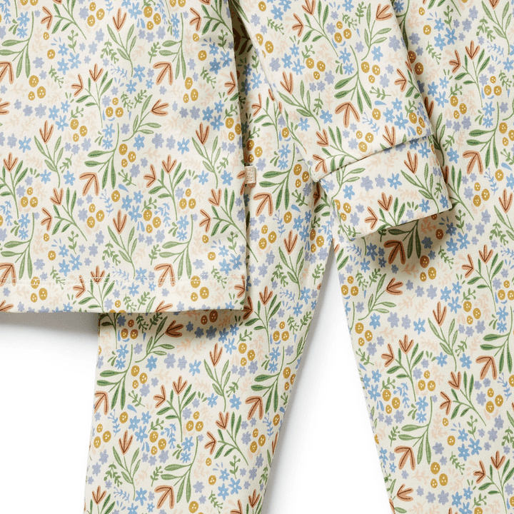 Close-Up-Of-Wilson-And-Frenchy-Organic-Long-Sleeved-Pyjamas-Tinker-Floral-Naked-Baby-Eco-Boutique