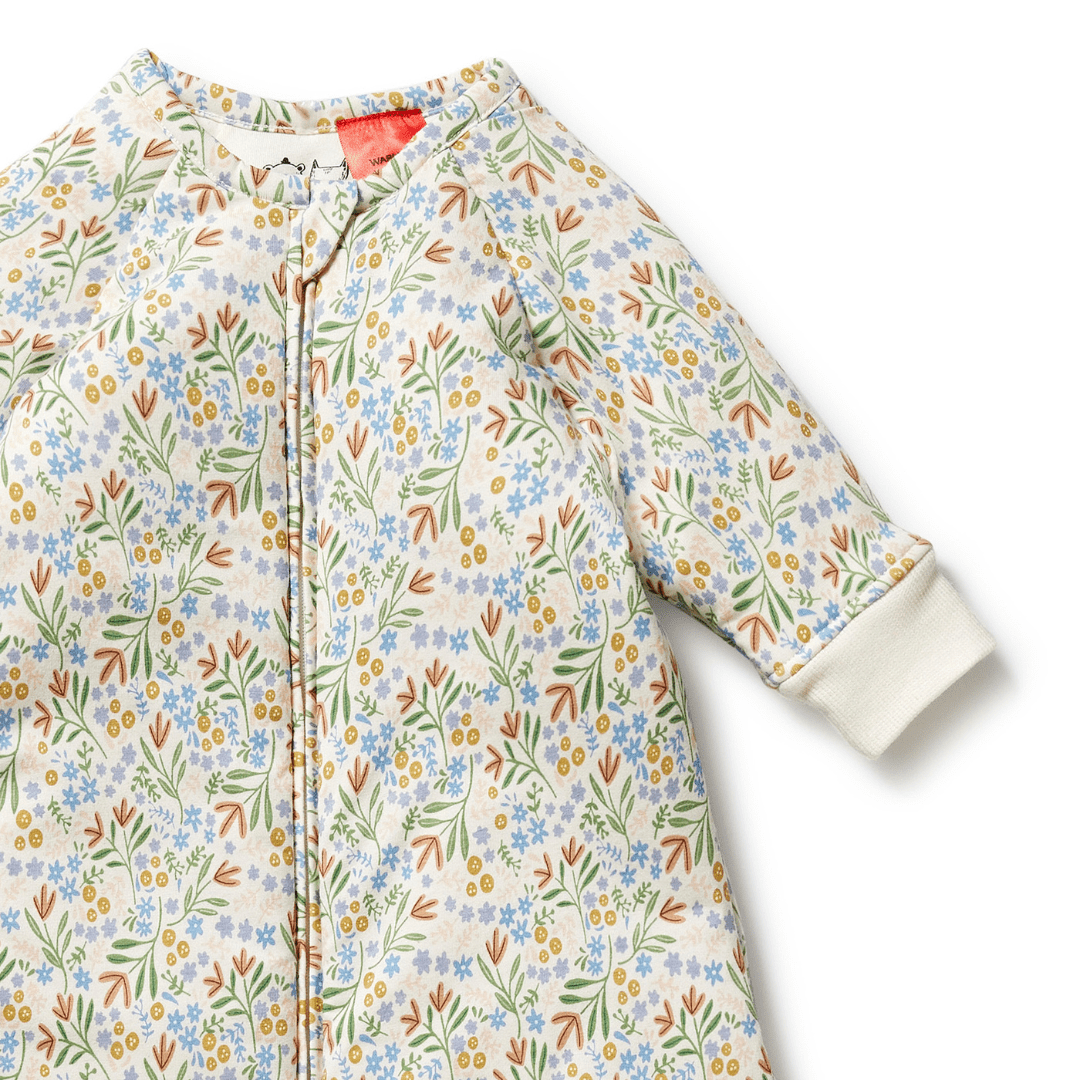 Close-Up-Of-Wilson-And-Frenchy-Organic-Long-Sleeved-Winter-Sleeping-Bag-Tinker-Floral-Naked-Baby-Eco-Boutique