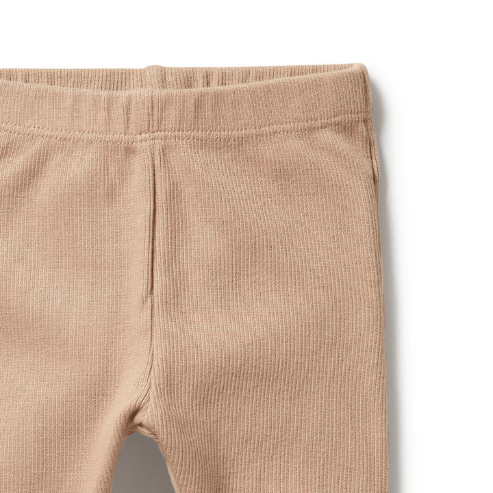 Close-Up-Of-Wilson-And-Frenchy-Organic-Rib-Baby-Leggings-Fawn-Naked-Baby-Eco-Boutique