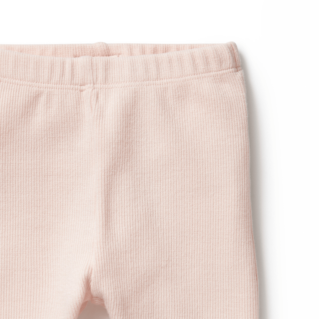 Close-Up-Of-Wilson-And-Frenchy-Organic-Rib-Baby-Leggings-Pink-Naked-Baby-Eco-Boutique