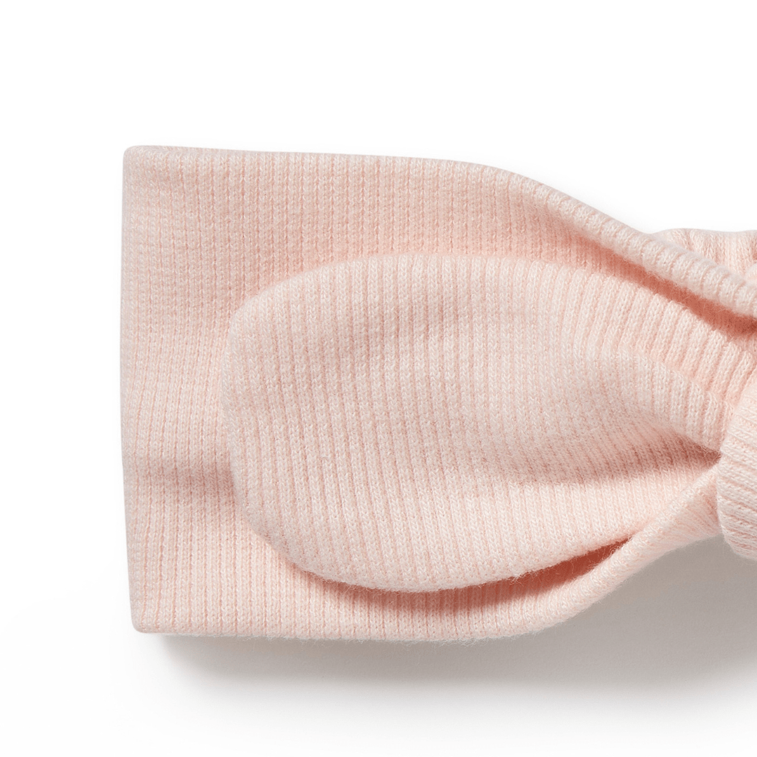 Close-Up-Of-Wilson-And-Frenchy-Organic-Rib-Headband-Pink-Naked-Baby-Eco-Boutique