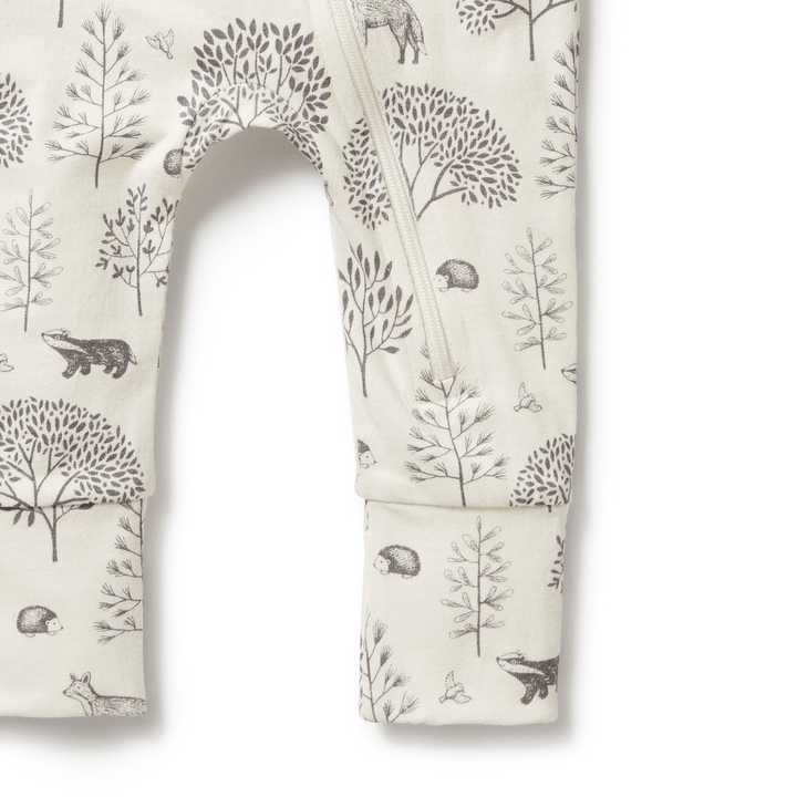 Close-Up-Of-Zip-And-Leg-Wilson-And-Frenchy-Organic-Pyjamas-Woodland-Naked-Baby-Eco-Boutique