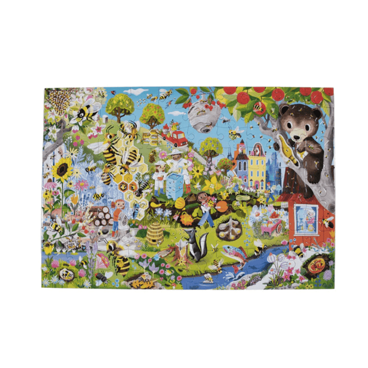 Completed-Puzzle-Eeboo-100-Piece-Puzzle-Love-Of-Bees-In-Box-Naked-Baby-Eco-Boutique