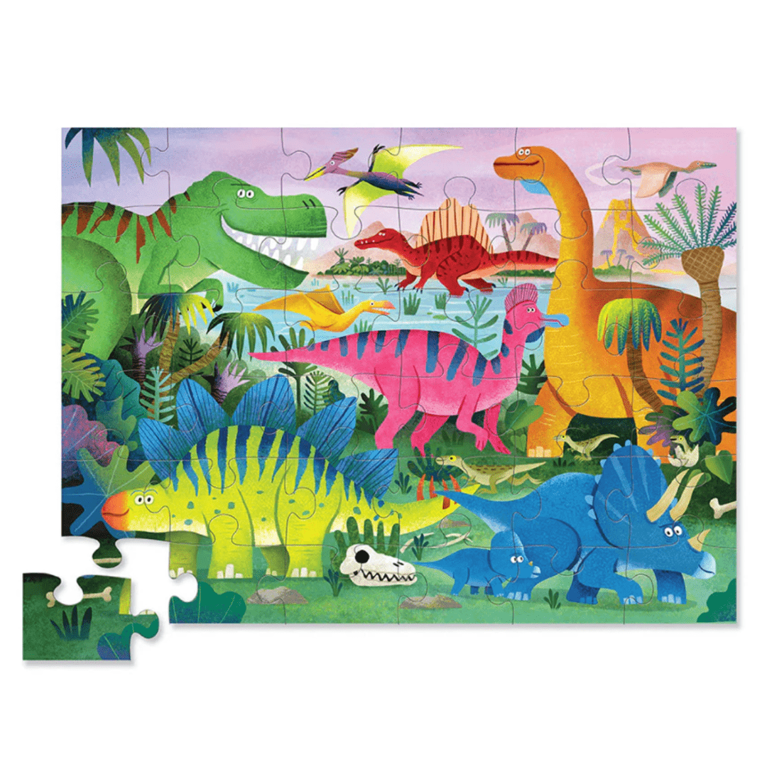 Crocodile Creek 36-Piece Floor Puzzle set featuring dinosaur jigsaw pieces.