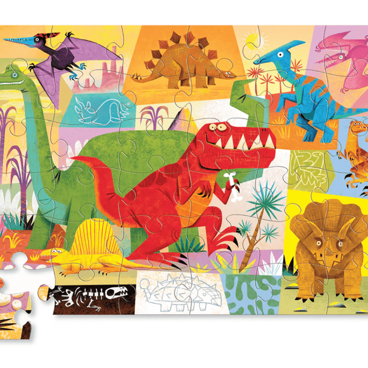 The Crocodile Creek 36-Piece Floor Puzzle (Multiple Variants), featuring dinosaurs.