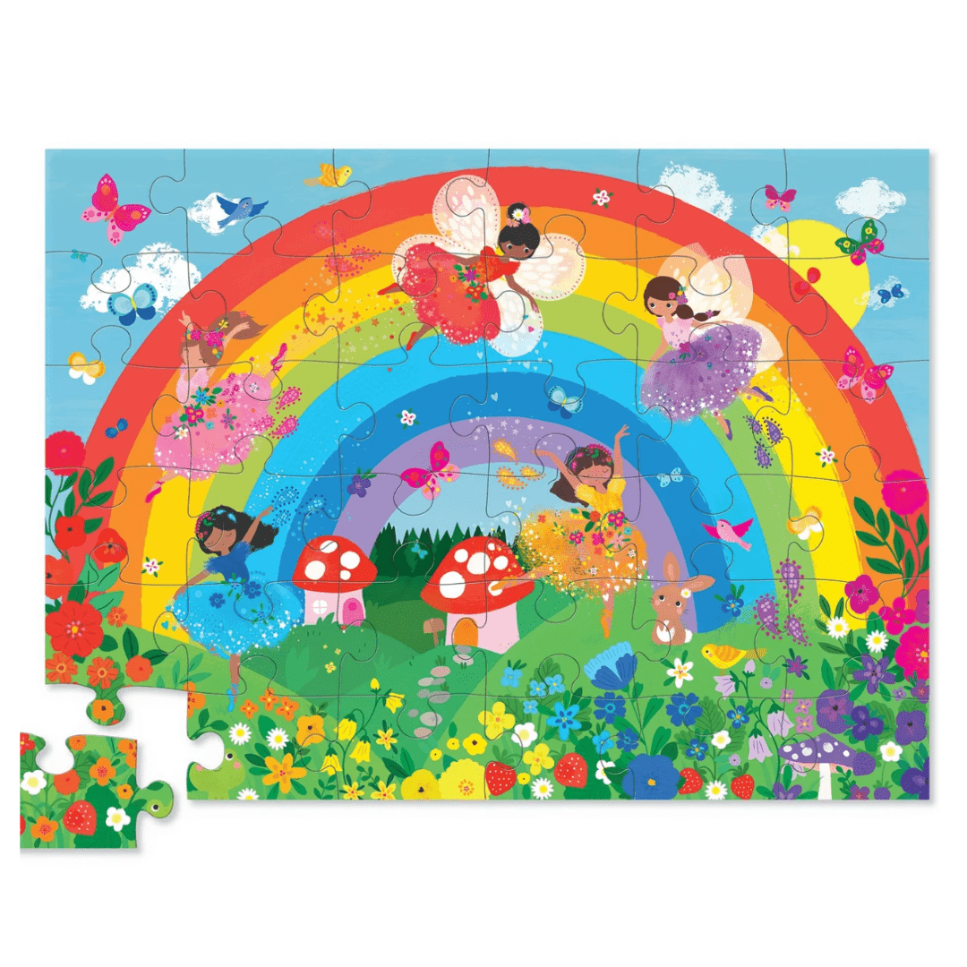 A Crocodile Creek 36-Piece Floor Puzzle (Multiple Variants) with fairies and flowers.