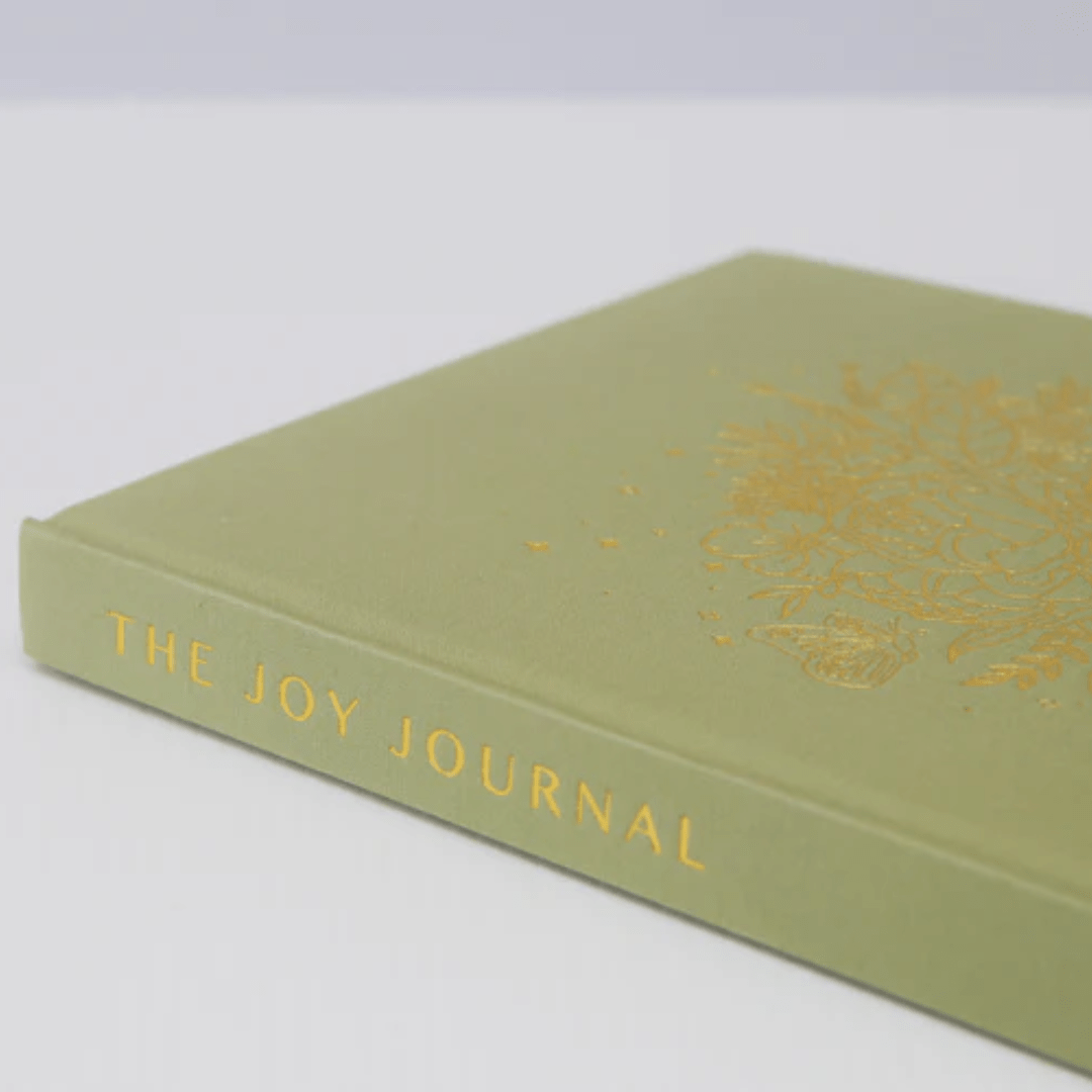 Gold-Embossed-Artwork-On-Olive-And-Page-The-Joy-Journal-Book-Sage-Naked-Baby-Eco-Boutique