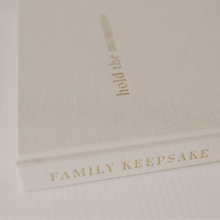Gold-Embossing-On-Olive-And-Page-Hold-The-Moments-Family-Keepsake-Journal-Cream-Naked-Baby-Eco-Boutique
