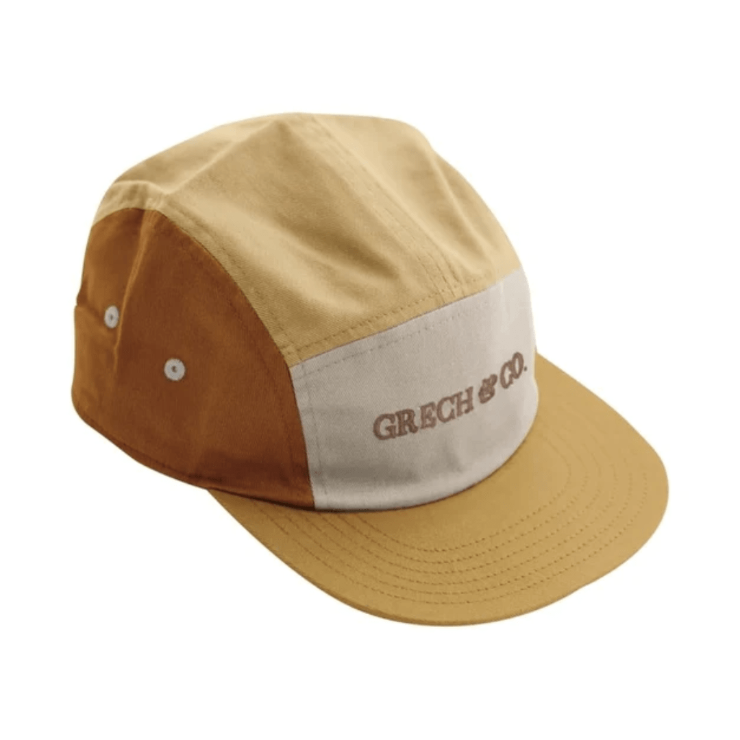 Grech-And-Co-Organic-Anti-UV-5-Panel-Hat-Mellow-Yellow-Sienna-Naked-Baby-Eco-Boutique