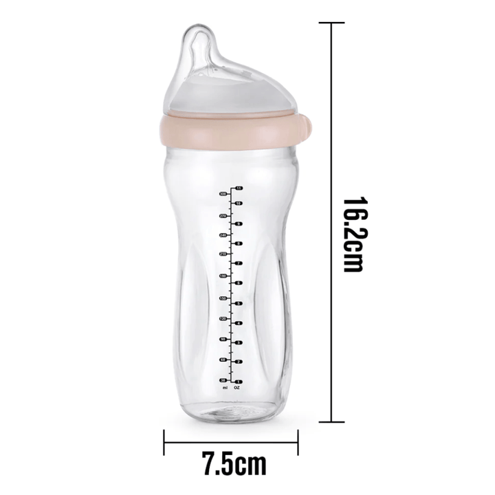 Peach / 300 ml Haakaa Gen. 3 Glass Baby Bottle (Multiple Variants) - Naked Baby Eco Boutique