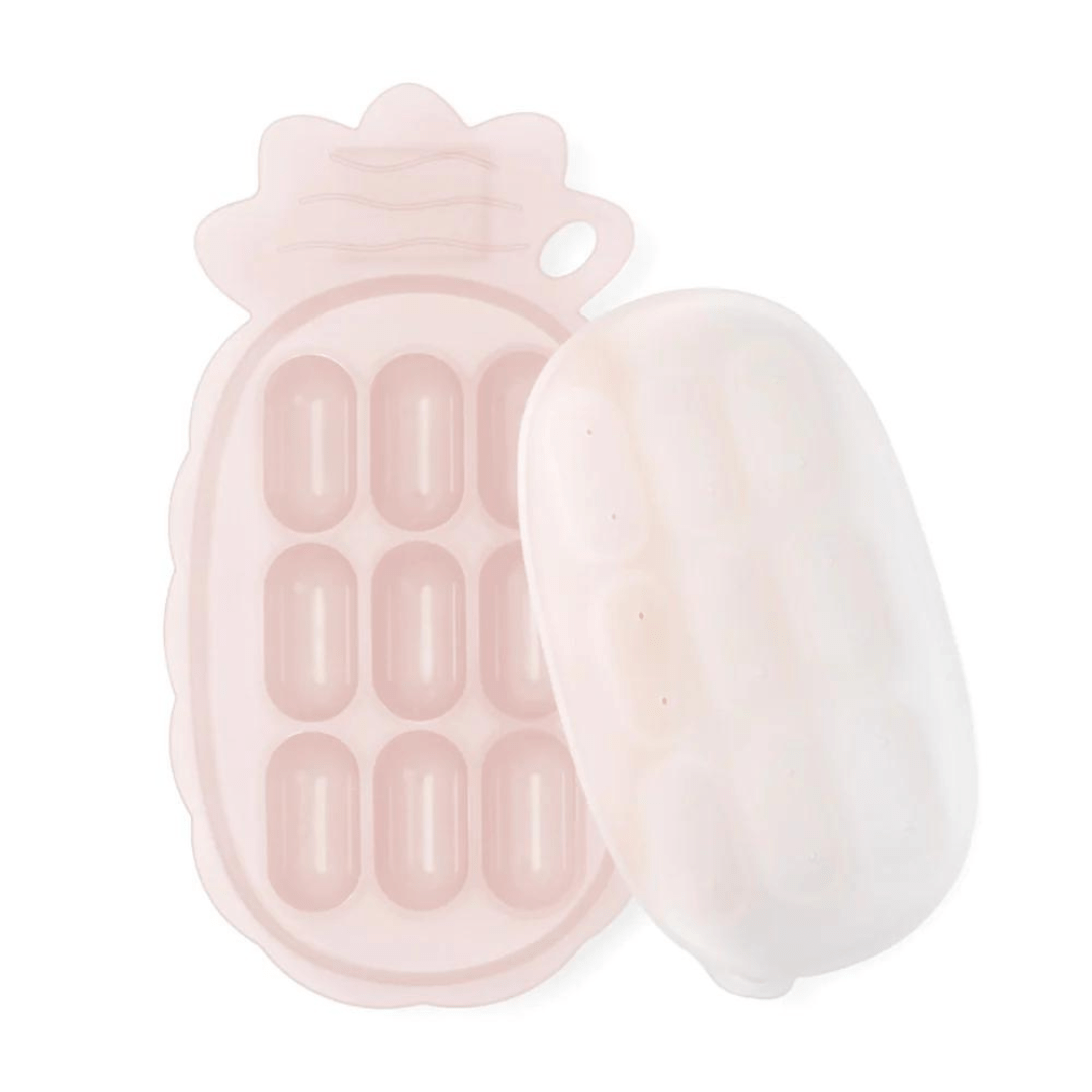 Haakaa-Silicone-Pineapple-Nibble-Tray-With-Label-Slot-Blush-Naked-Baby-Eco-Boutique