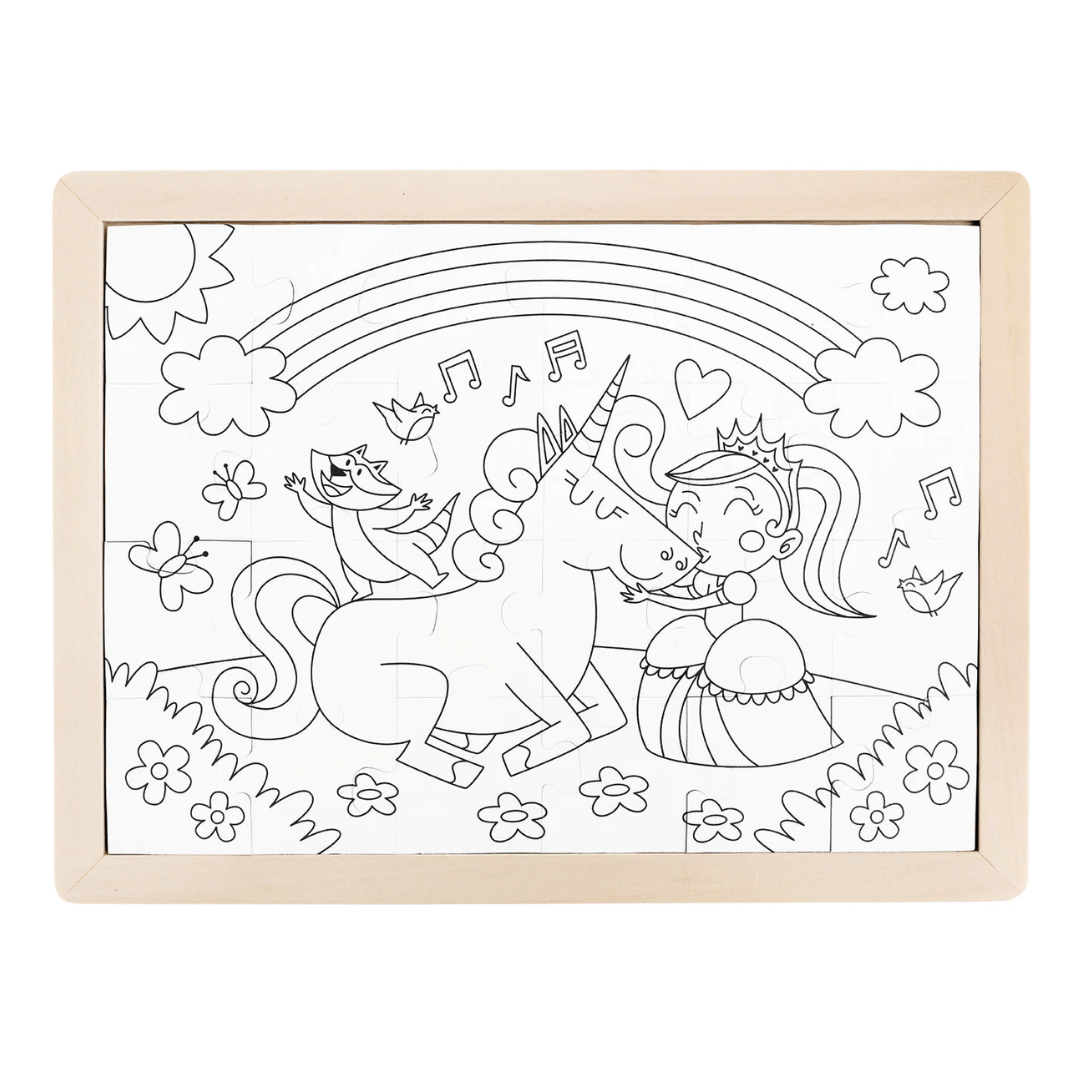 Hape-24-Piece-Double-Sided-Colour-Puzzle-Unicorn-And-Freinds-Colour-In-Side-Naked-Baby-Eco-Boutique