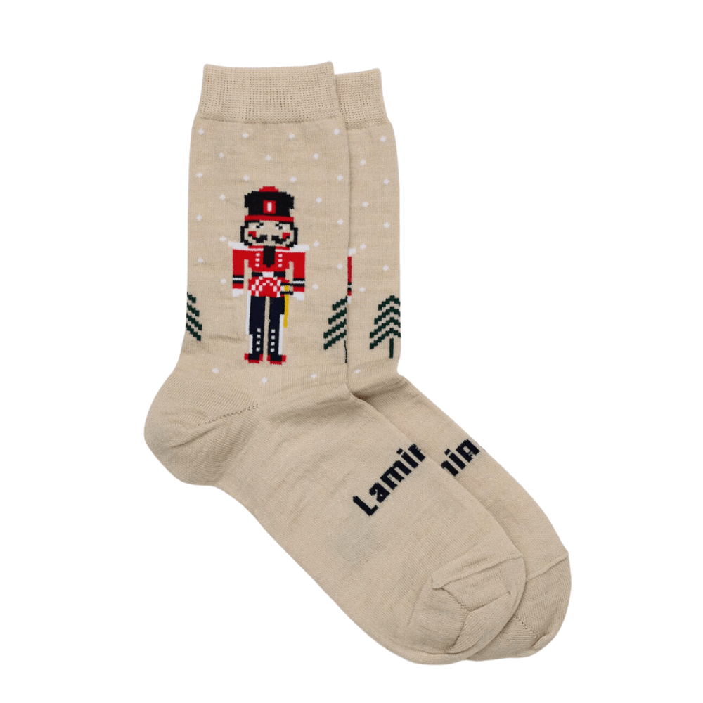 Product Description: This Lamington Merino Wool Christmas Socks - Crew - Nutcracker - LUCKY LASTS - 8-12 YEARS ONLY is an outlet item and part of our final sale.