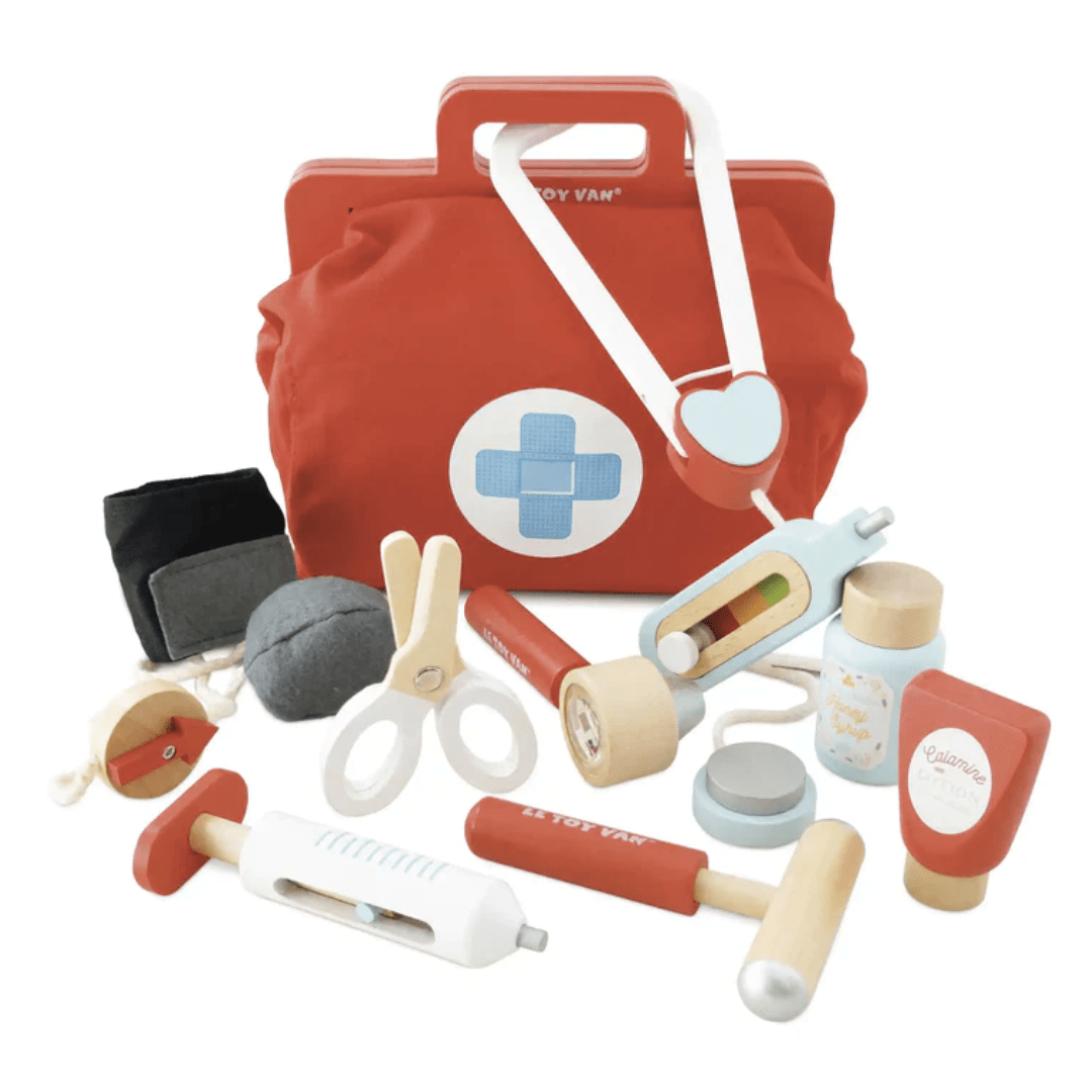 A Le Toy Van Doctor's Set with various medical tools for role-play.