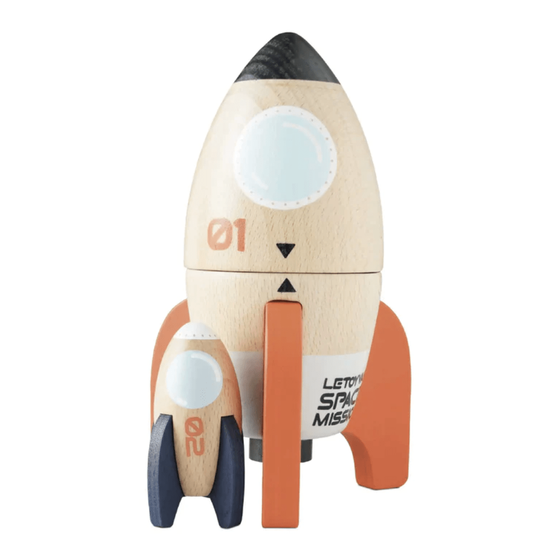 A Le Toy Van Rocket Duo - LUCKY LAST with a number on it is perfect for imaginative play.