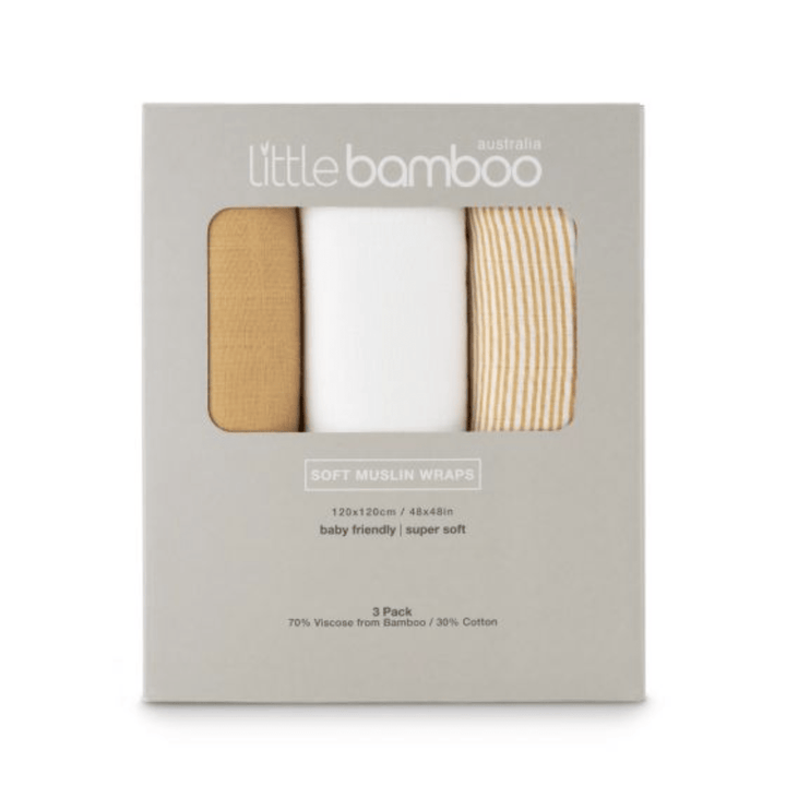 Marigold Little Bamboo Swaddle Wraps - 3-Pack (Multiple Variants) - Naked Baby Eco Boutique