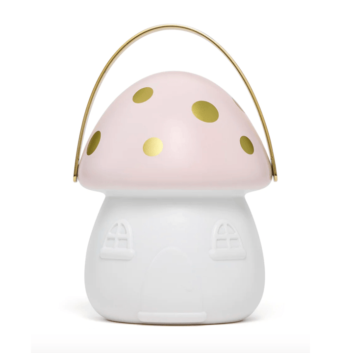 Little Belle Nightlights Mini Fairy House Carry Lantern with gold spots and a handle.