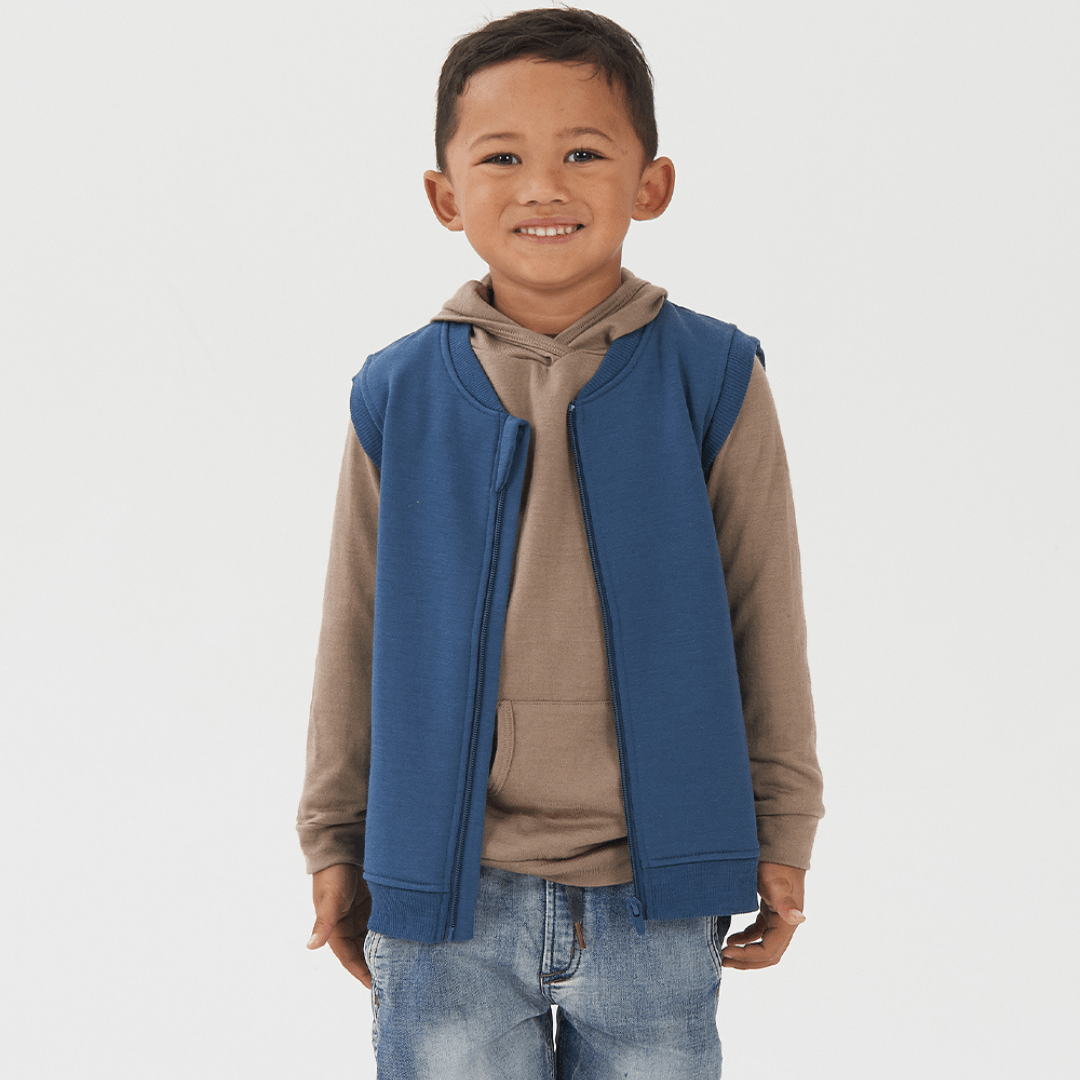 Little-Boy-Wearing-Babu-Merino-Hoodie-Walnut-with-Jeans-Naked-Baby-Eco-Boutique