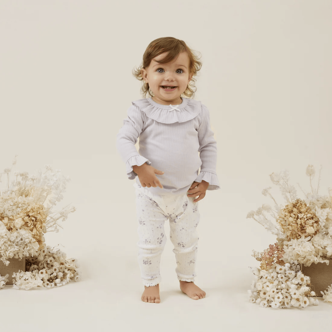 Little-Girl-Wearing-Aster-And-Oak-Organic-Grace-Floral-Leggings-Naked-Baby-Eco-Boutique