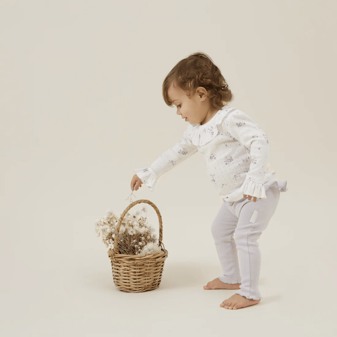 Little-Girl-Wearing-Aster-And-Oak-Organic-Grace-Floral-Long-Sleeve-Top-Naked-Baby-Eco-Boutique