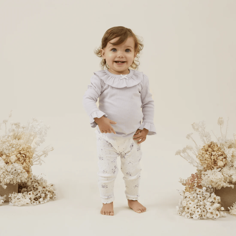 Little-Girl-Wearing-Aster-And-Oak-Organic-Pointelle-Rib-Long-Sleeve-Top-Naked-Baby-Eco-Boutique
