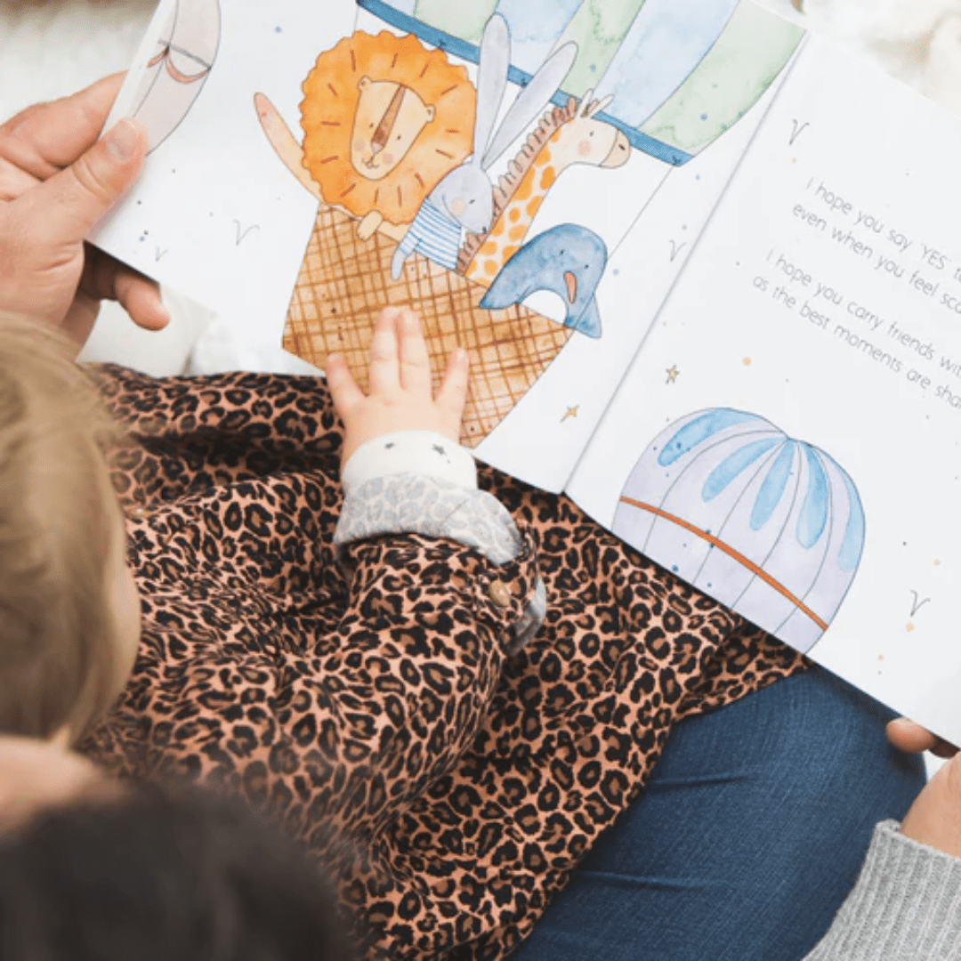 Mum-And-Child-Reading-Book-Together-Olive-And-Page-My-Wishes-For-You-Book-Naked-Baby-Eco-Boutique