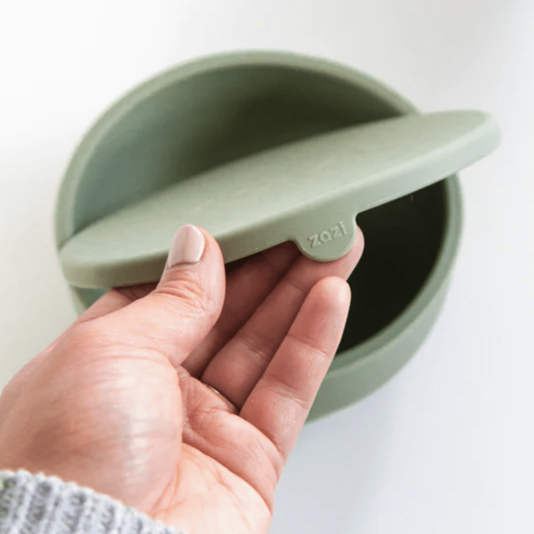 Open-Lid-On-Zazi-Clever-Bowl-With-Lid-Sage-Naked-Baby-Eco-Boutique