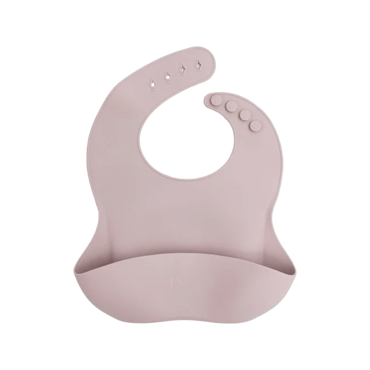 Dusty Lilac Petite Eats Large Silicone Baby Bib (Multiple Variants) - Naked Baby Eco Boutique