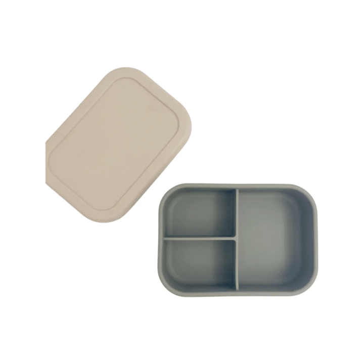 Petite-Eats-Silicone-Mini-Bento-Lunchbox-Sage-Sand-Open-Naked-Baby-Eco-Boutique