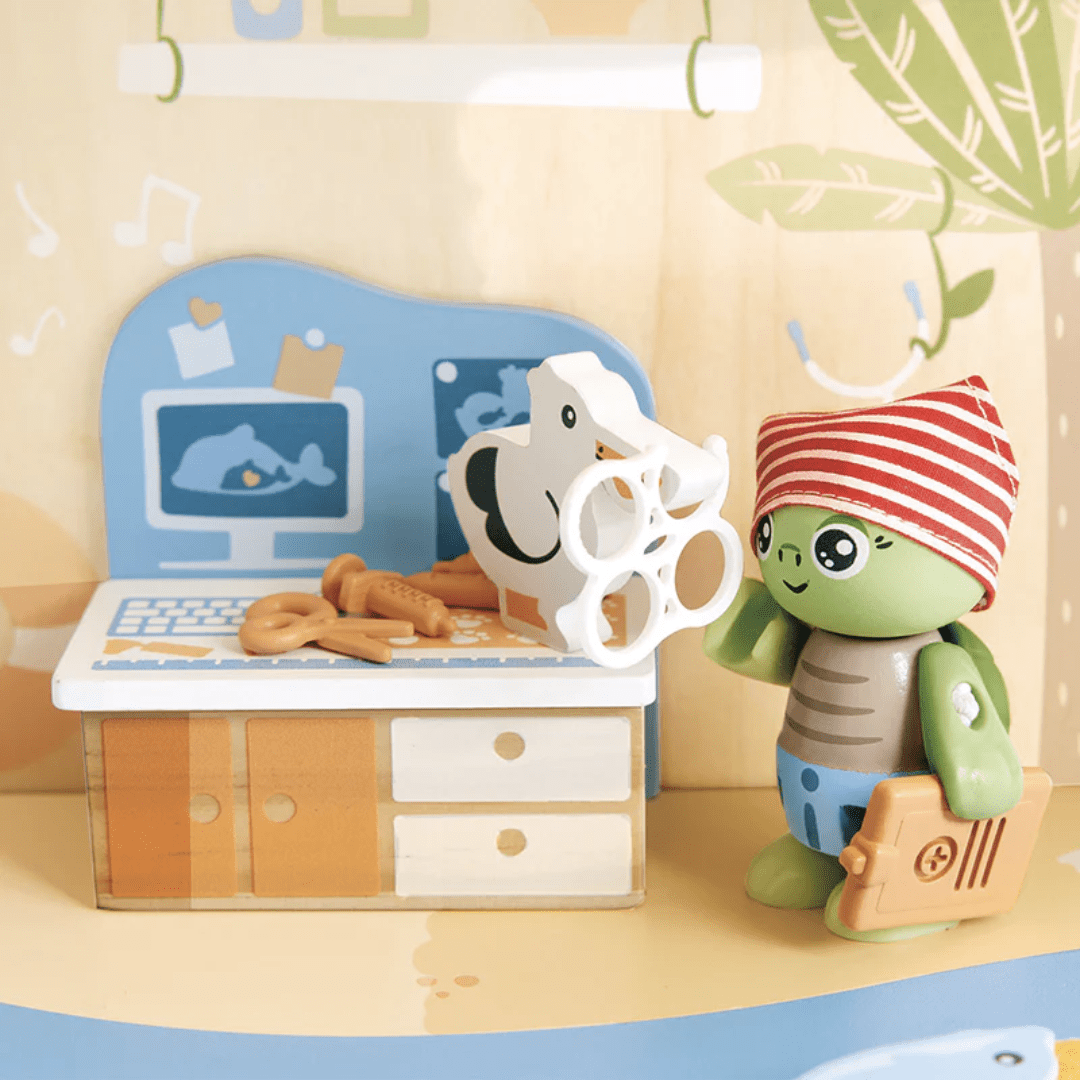 Play-Set-Up-With-Accessories-In-Hape-Green-Planet-Ocean-Rescue-Beach-House-Naked-Baby-Eco-Boutique