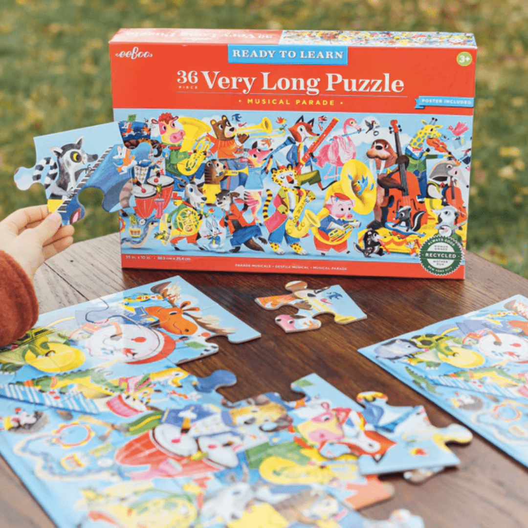 Puzzle-With-Box-Eeboo-36-Piece-Long-Puzzle-Musical-Parade-Naked-Baby-Eco-Boutique