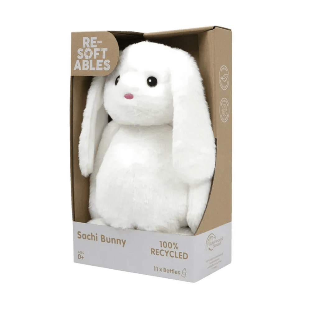 A Re-Softables Sachi Bunny Stuffed Animal, cuddly companion in a box.