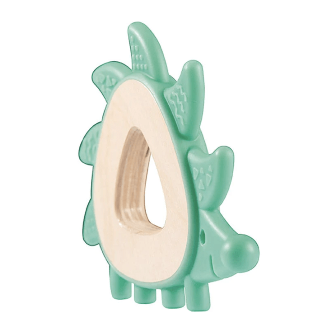 Side-View-Of-Hape-Teether-Hedgehog-Naked-Baby-Eco-Boutique