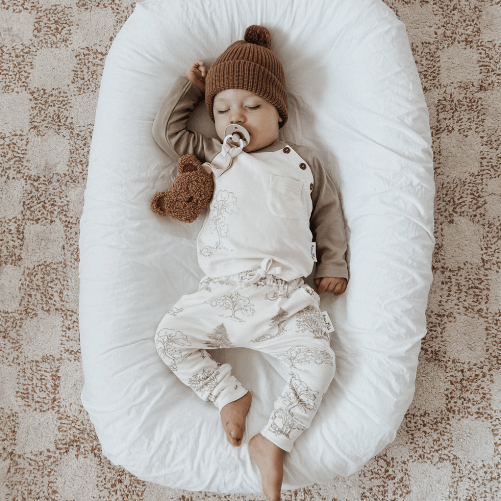 Sleepy-Baby-Wearing-Aster-And-Oak-Organic-Sleepy-Fox-Print-Tee-Naked-Baby-Eco-Boutique