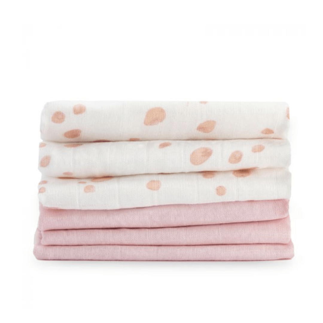 Stack-Of-Little-Bamboo-Muslin-Wash-Cloths-6-Pack-Pink-And-White-Naked-Baby-Eco-Boutique