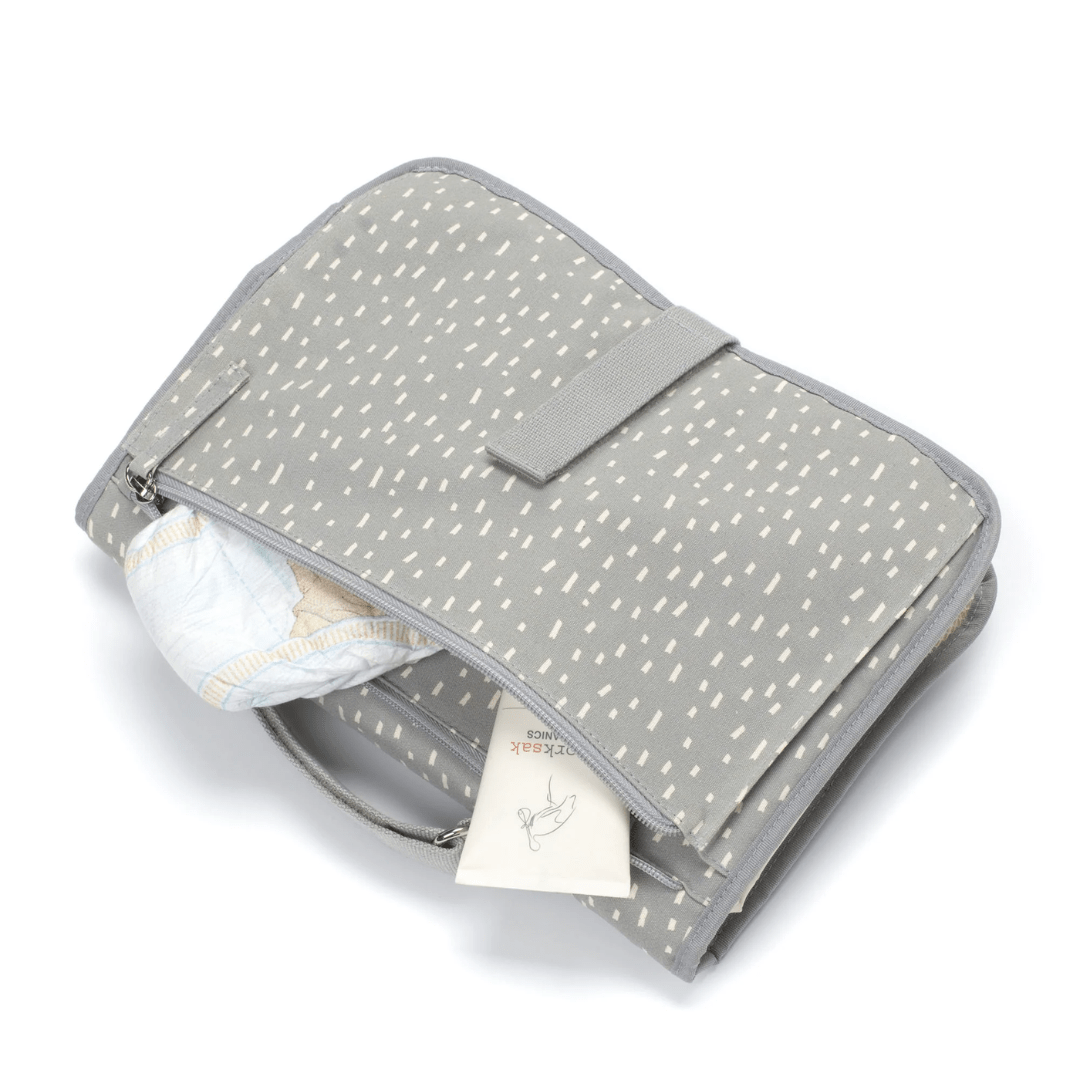 Storksak-Change-Station-Pale-Grey-With-Nappies-Naked-Baby-Eco-Boutique