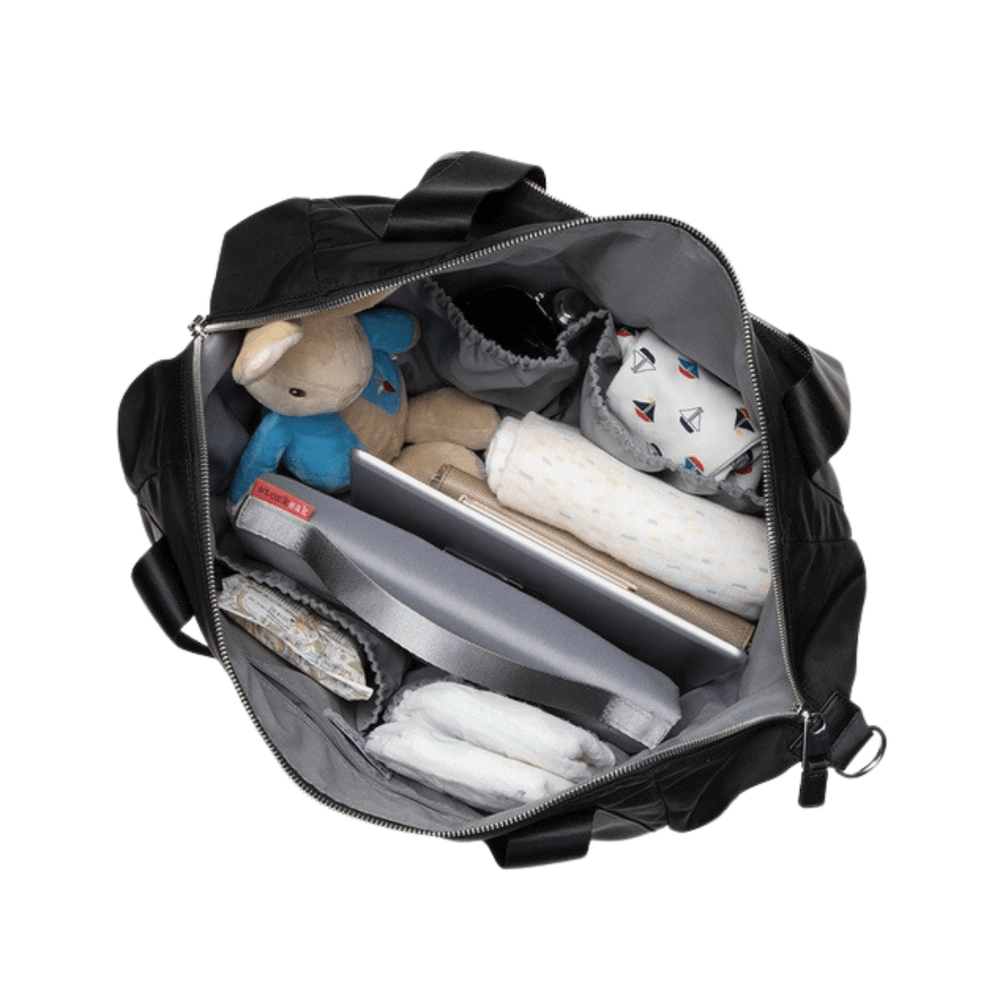 Storksak-Eco-Idol-Nappy-Bag-Open-And-Full-Naked-Baby-Eco-Boutique