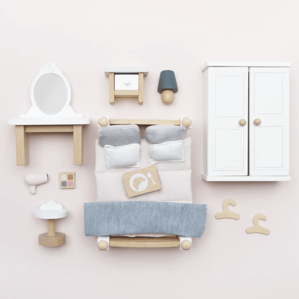 Styled-Image-Of-All-Peices-In-Le-Toy-Van-Daisylane-Master-Bedroom-Dollhouse-Furniture-Naked-Baby-Eco-Boutique