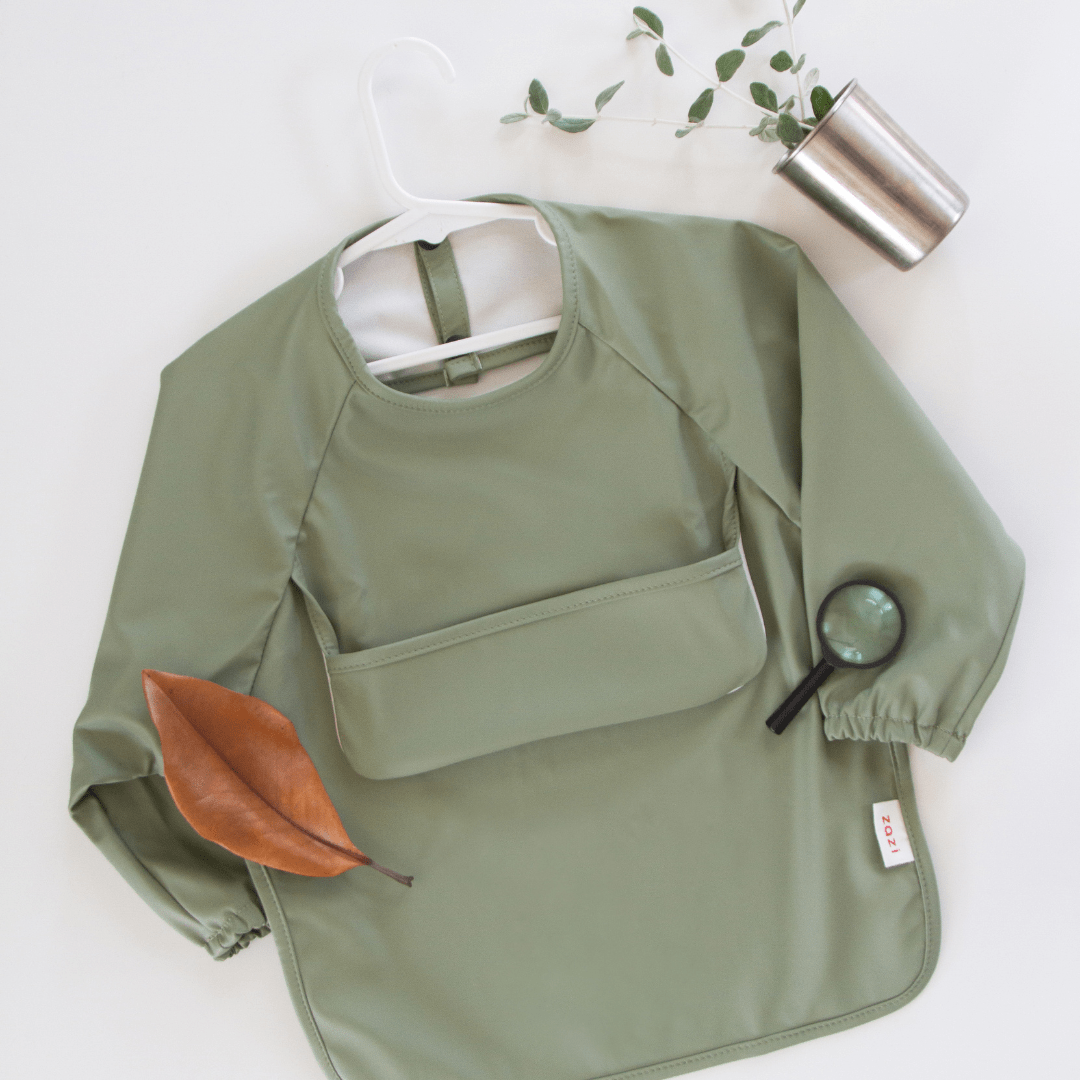A Zazi Recycled Full-Sleeved Bib (Multiple Variants) with a leaf and a magnifying glass.
