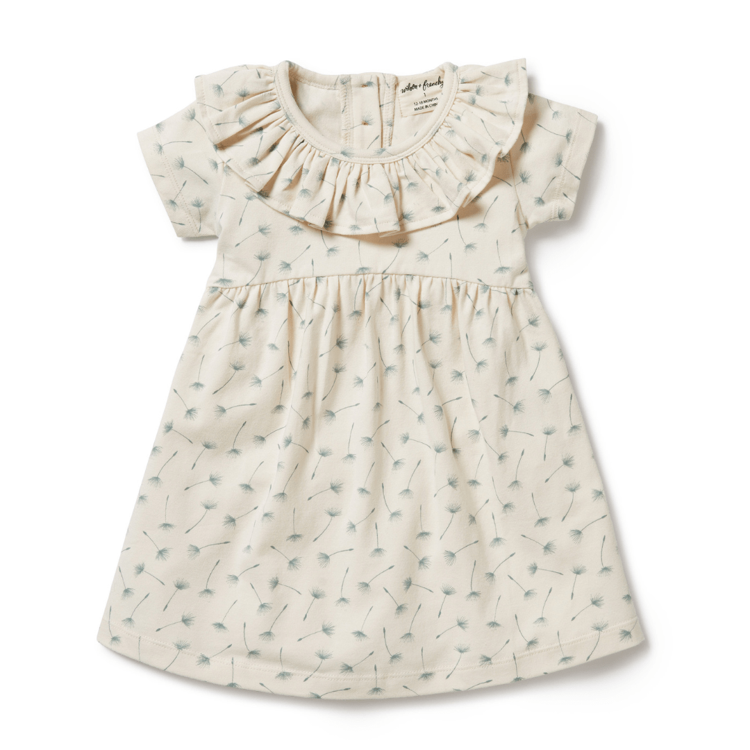 Description: The Wilson & Frenchy Float Away Organic Ruffle Dress - LUCKY LAST - 6-12 MONTHS ONLY is a dress made from organic cotton for warm-weather bliss.
