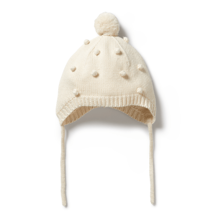 Wilson-And-Frenchy-Knitted-Bauble-Bonnet-Ecru-Naked-Baby-Eco-Boutique