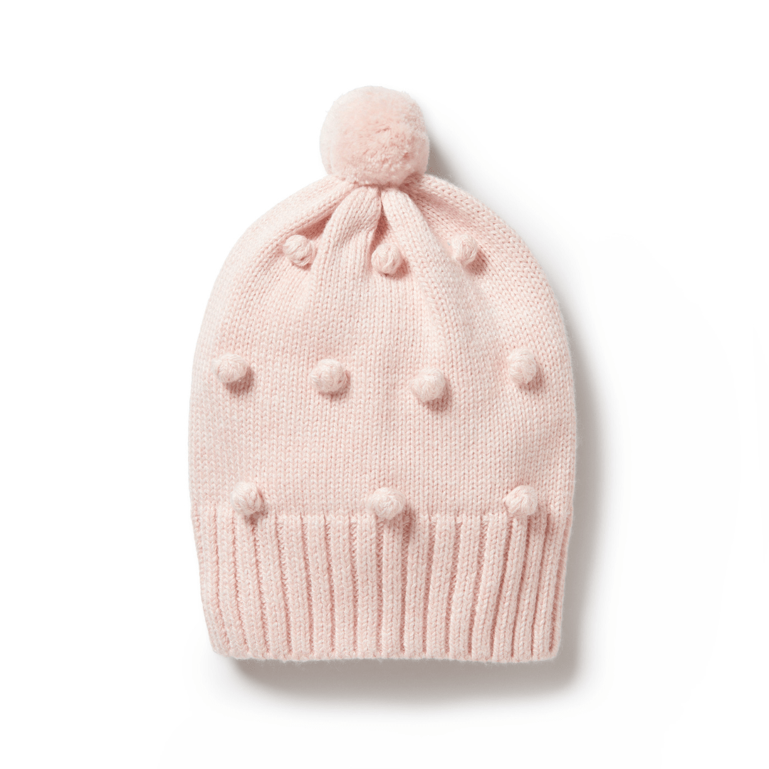 Wilson-And-Frenchy-Knitted-Bauble-Hat-Pink-Naked-Baby-Eco-Boutique