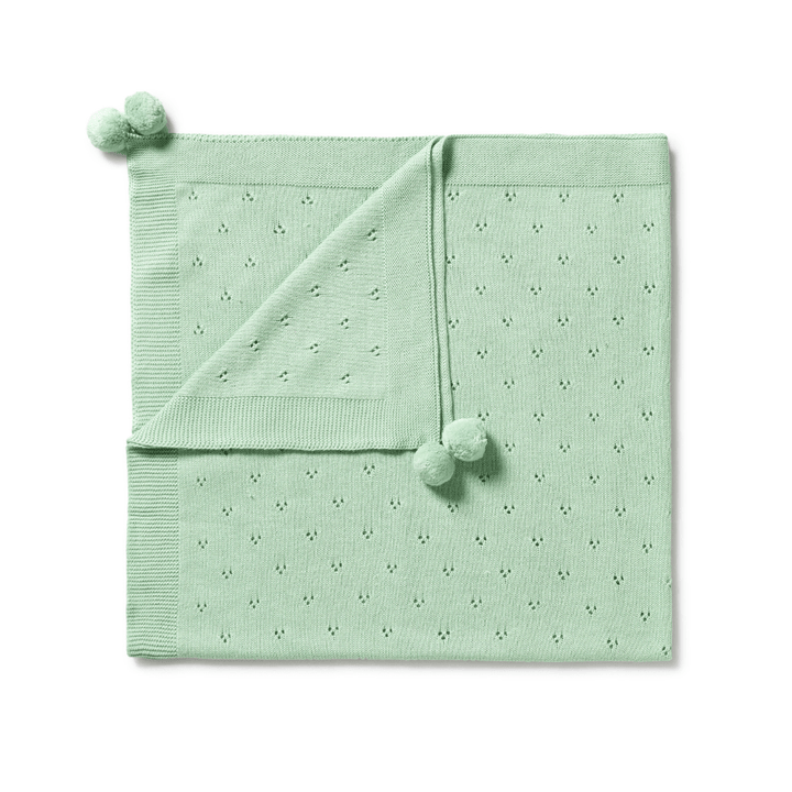 Wilson-And-Frenchy-Knitted-Pointelle-Baby-Blanket-Mint-Green-Naked-Baby-Eco-Boutique