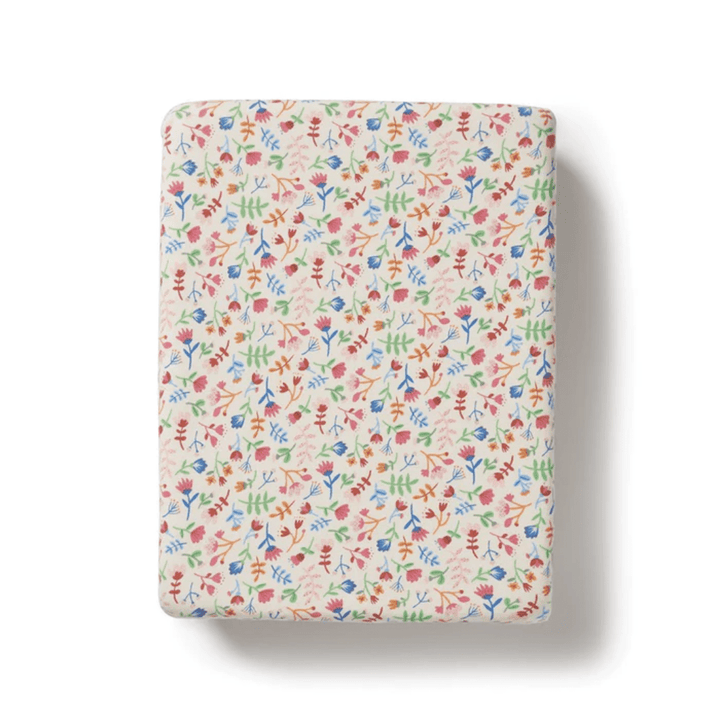 Wilson & Frenchy Organic Cotton Bassinet Sheet - HELLO JUNGLE on a white background.