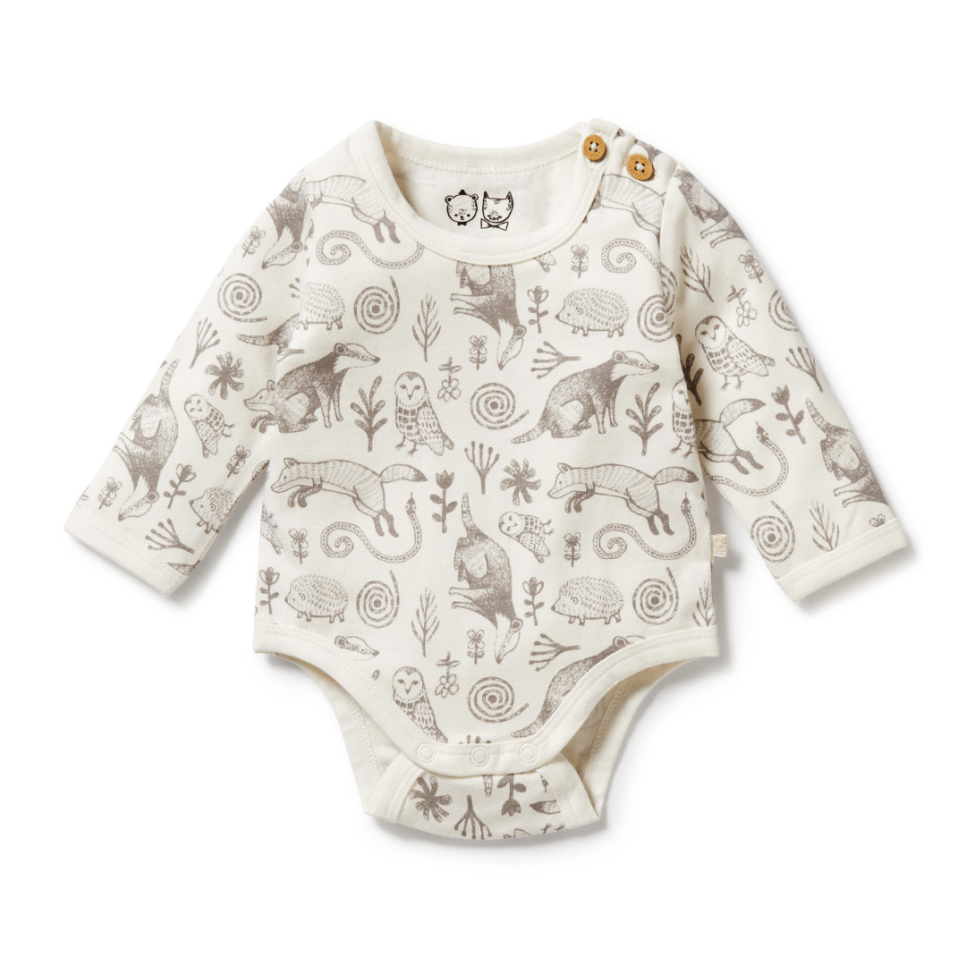 Wilson-And-Frenchy-Organic-Long-Sleeved-Onesie-Tribal-Woods-Naked-Baby-Eco-Boutique