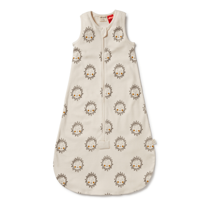 A Wilson & Frenchy summer sleeping bag for babies made from organic cotton, featuring an owl print.