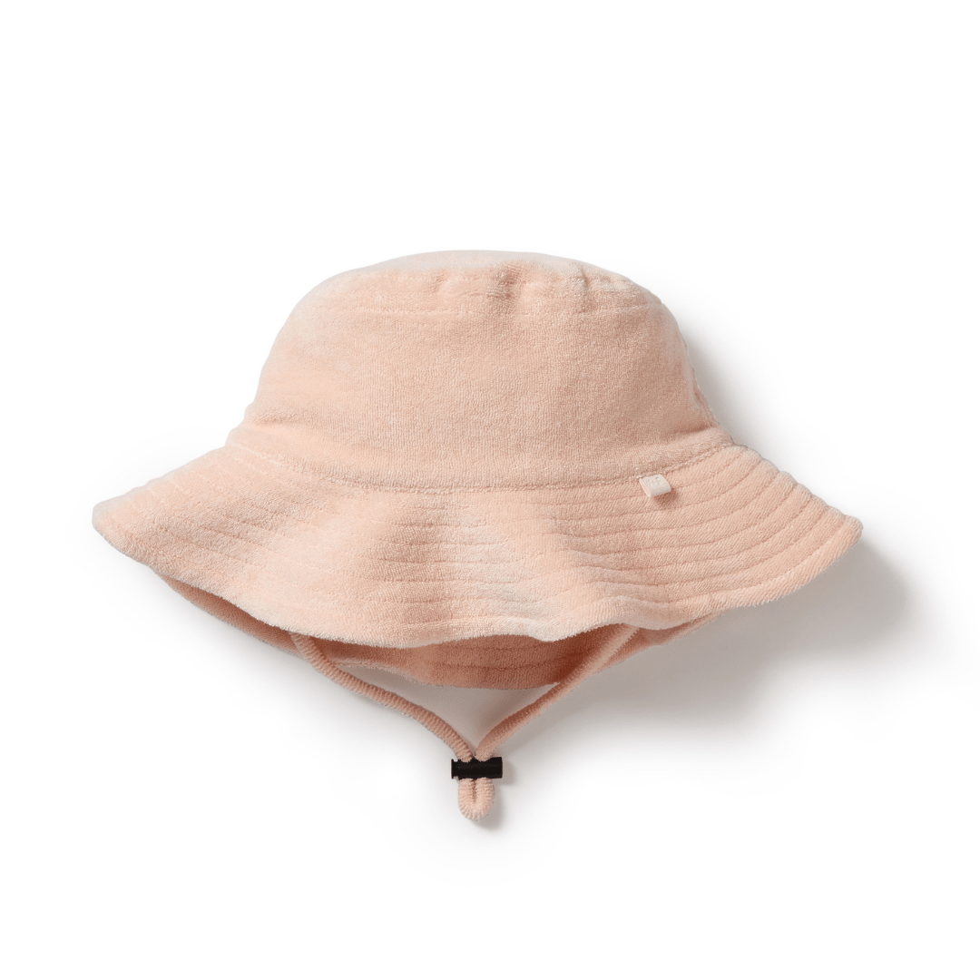 A Wilson & Frenchy Organic Terry Sunhat - LUCKY LAST - SUN DIAL - 6-12 MONTHS on a white background.