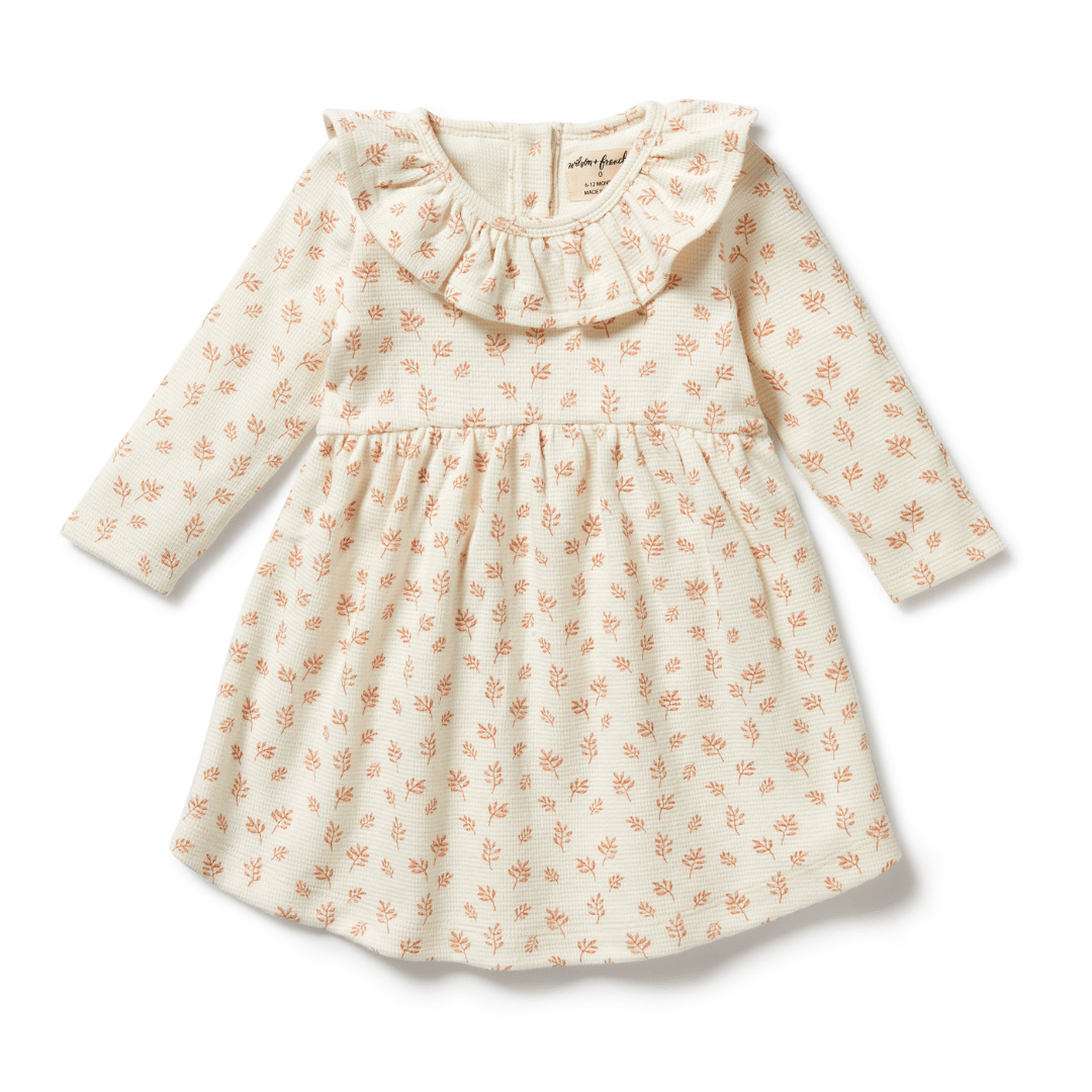 Wilson-And-Frenchy-Organic-Waffle-Long-Sleeved-Ruffle-Dress-Winter-Bloom-Naked-Baby-Eco-Boutique