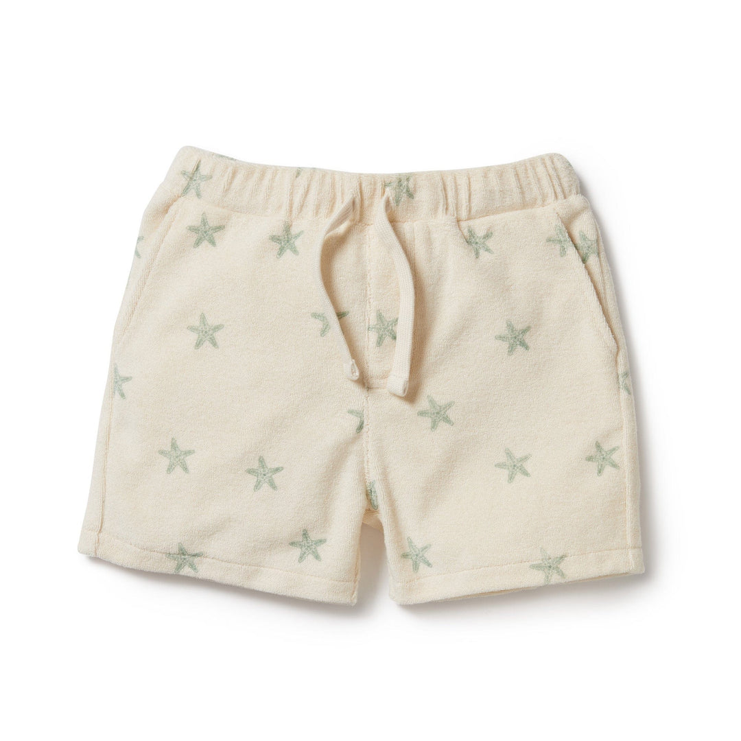 Wilson & Frenchy Organic Terry Kids Shorts, perfect for summer days, featuring an elastic waistband.